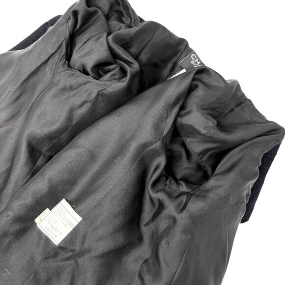 CHANEL Vintage 95A CC Mark Logo Jacket #38 Mohair Wool Black Gold [106212] - Picture 9 of 12